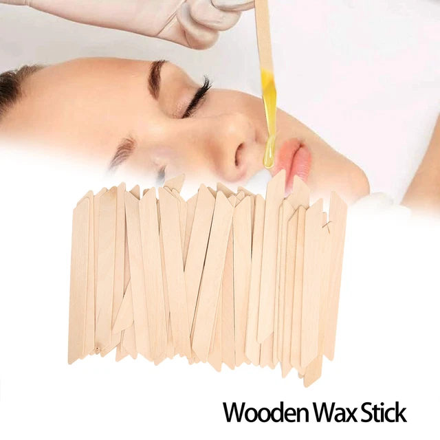 50x Aplicador de Espátulas de Cera Aplicador de Madera Aplicador de Cera Palos Pierna Brazo Facial TDM