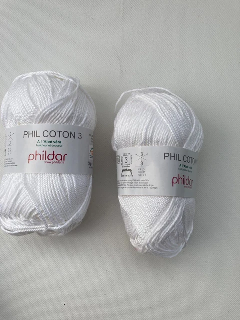 Lot De 3 Pelotes De Coton Phildar Savane – Couleur Beige – N°4 – Printemps/été – Neuf