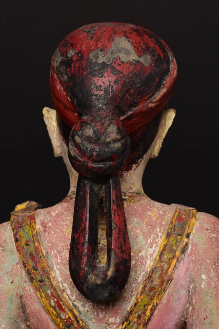 19th Century, Mandalay, Antique Burmese Wooden Standing Figure 9