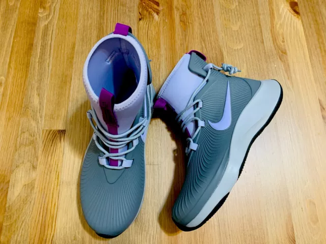 Nike Binzie waterproof rain youth boots gray purple BQ5380-003 NWOB size 5Y
