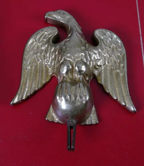 Vintage Miniature Solid Brass Cast Federal Bald Eagle 3" Tall Patriotic !!