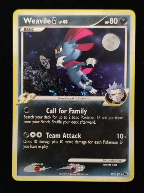 POKEMON PLATINUM WEAVILE G Holo Rare Good 17 127 EUR 3 48