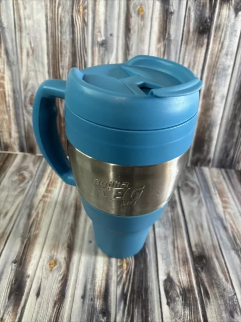 Bubba Keg 34 oz - Insulated Blue Travel Mug w Chrome + Flip-Top Lid