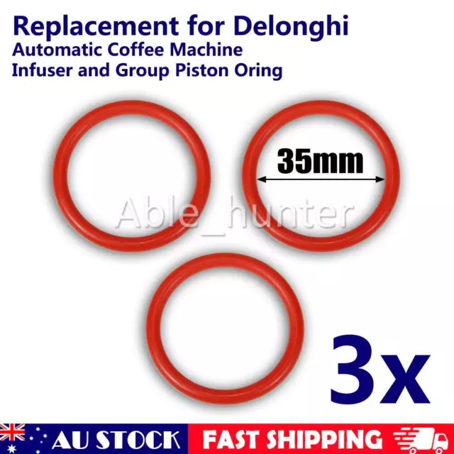 3x For Delonghi Automatic Coffee Machine Infuser and Group Piston Orings 35mm