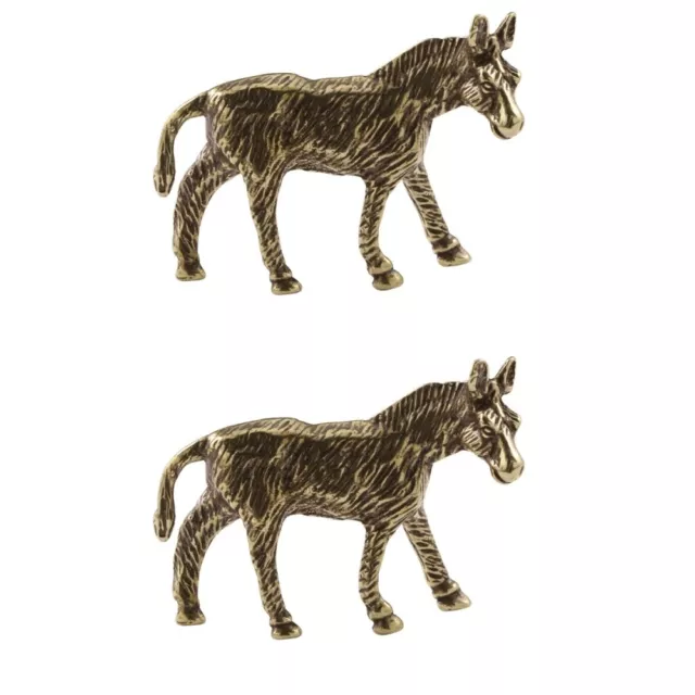 2pcs Farm Animal Ornament Stehende Eselmodell Tier Kognitive Modell Standing