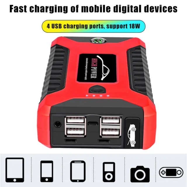 99800mah Portable Jump starter 12V Emergency Power Bank Car Jump Starter Battery 3