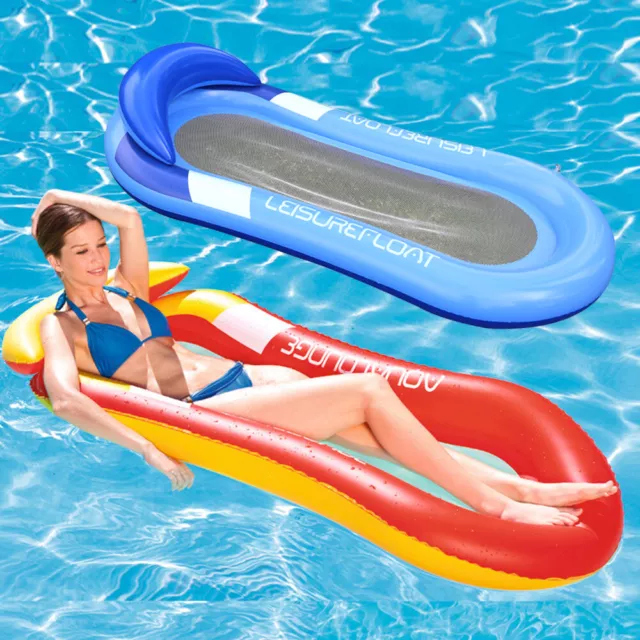 Inflatable Floating Row Swimming Pool Hammock Bed Summer Float Lounger Chair UK