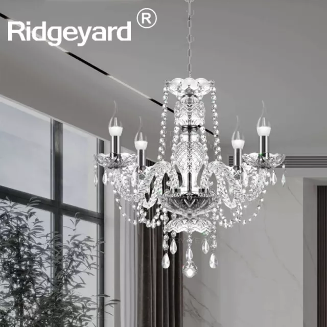 4 Lights Modern Crystal Chandelier Ceiling Light Elegant Pendant Lighting Lamp