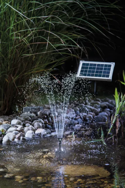 Solar Teichpumpe 5W mit Akku und LED Gartenteich Wasserspiel Teich esotec 101920 3