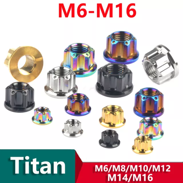 Titan Flanschmuttern Bundmutter Mit Flansch M6/M8/M10/M12/M14/M16 für Motorrad