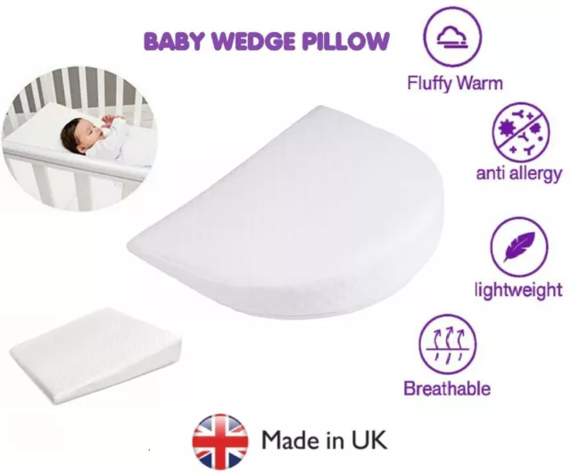 Baby Wedge Pillow Anti Reflux Colic Cushion Pram Crib Cot Bed Flat All Shapes