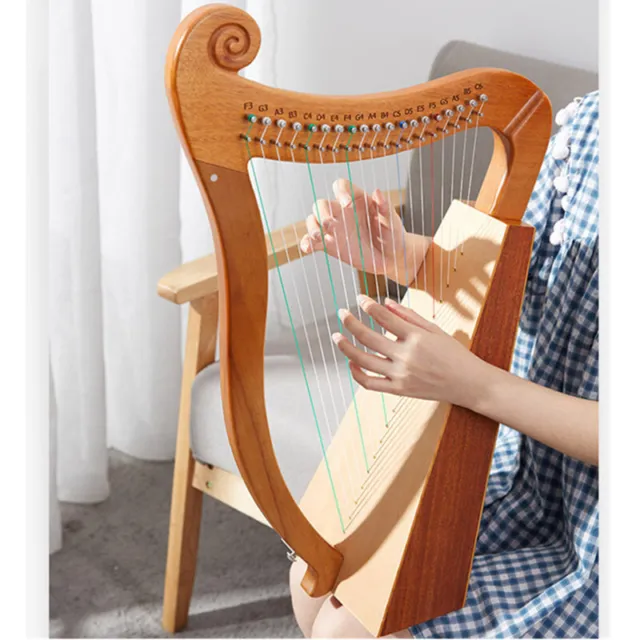 19 String Lyre Irish Harp Solid Wood Veneer Lyre Stringed Lever Harps Instrument 3