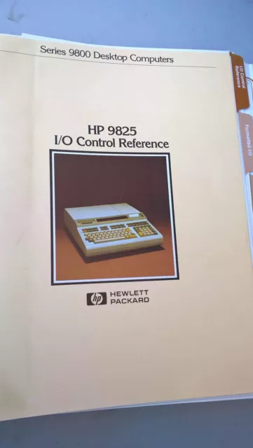 Hewlett packard HP 9825  Desktop Computer I/O Control Reference Manual