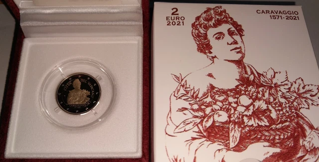 Vatikan 2 Euro Gedenkmünze 2021 - 450. Geburtstag von Caravaggio  Proof PP