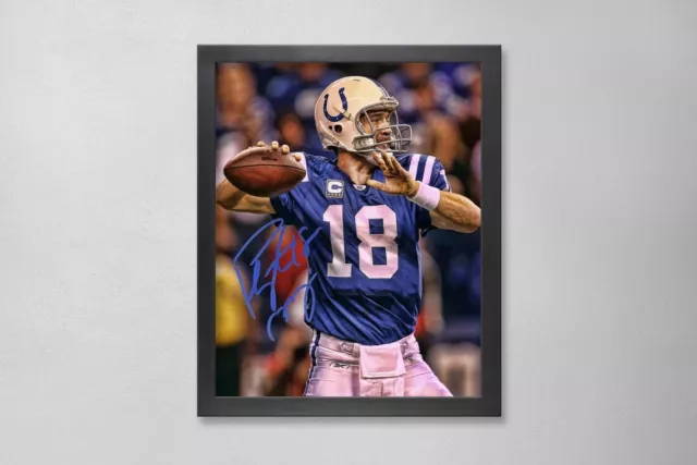 Peyton Manning Indianapolis Colts NFL 8x10 Poster Autographed RP Custom-Made