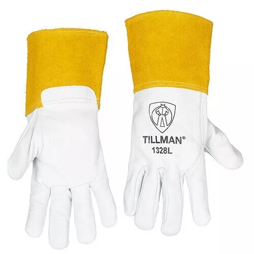 Tillman 1328 Top Grain Pearl Goatskin Leather TIG Protective Welding Gloves S-XL