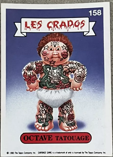 RARE!! CELINE DEGOULINE card n°103 LES CRADOS garbage gang TOPPS 1985