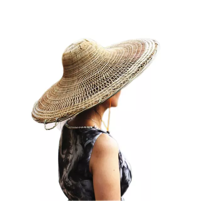 Chinese Sichuang Traditional Bamboo Hat  Asian straw Hats Dia. 20.5"