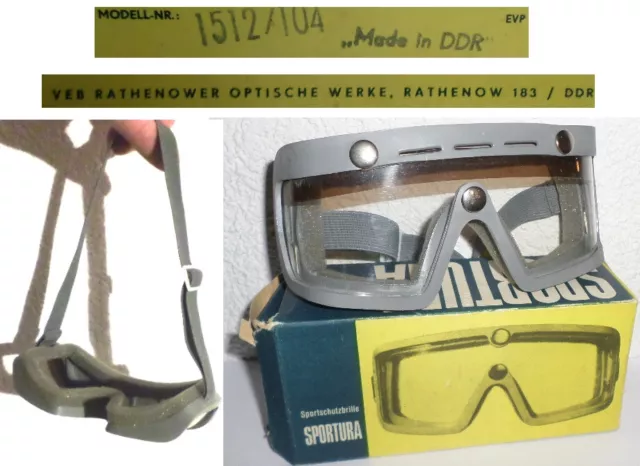 DDR VEB NVA Grenztruppen Grenztruppe Motorradbrille (Brille für Motorradhelm )