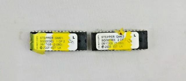 IGT Stepper GME 2 Eprom Chip SG000363 Game 1 of 2 & 2 of 2  Set