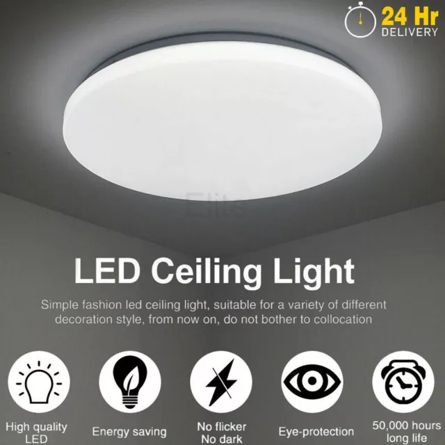 Led Ceiling Lights Round Panel Down Light Bathroom Kitchen Living Room Wall Lamp