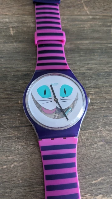 Swatch Cheshire Cat Me Up Watch SUOW125 Alice in Wonderland RARE Mens & Womens