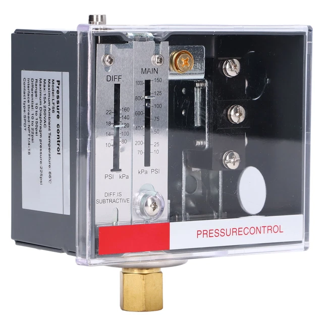 Mercoid Pressure Switch, LF56 Pressure Switch Adjustable Pressure Controller For Liquid And Steam NPT1/4‑18 SPDT Professional Accessories