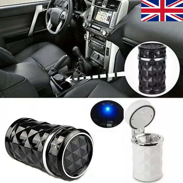 Portable Car Auto Ashtray LED Light Smokeless Ashtray Cigarette Cylinder Holder