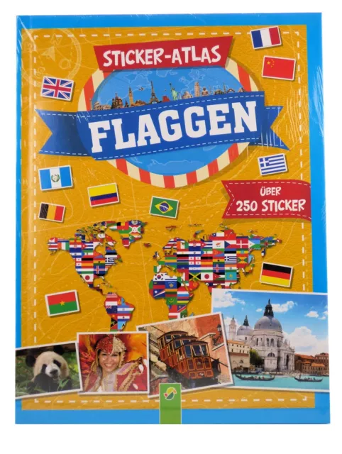 Sticker Atlas Flaggen über 250 Sticker Flaggen lernen Kinderbuch Weltatlas