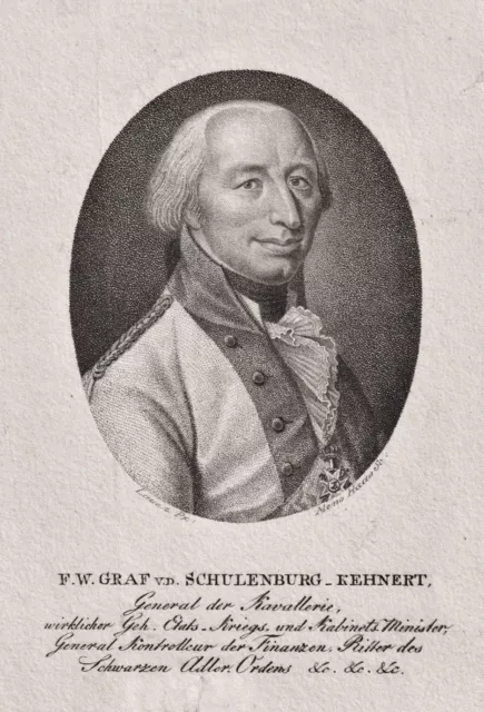 Friedrich Wilhelm von der Schulenburg-Kehnert Offizier General Preußen Portrait