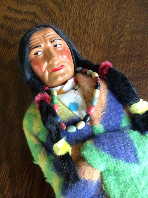 16” Male Skookum Doll Early 1900 Beacon Blanket Wrapped