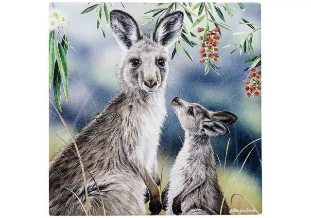 Fauna of Australia - Kangaroo and Joey Trivet