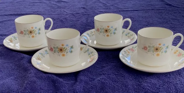 Royal Doulton Pastorale  set of  4 coffee cups & saucers