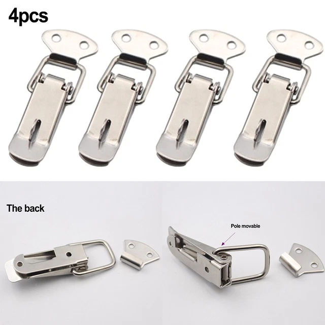 Robuste Edelstahl federbelastete Klemme Clip Etui Box Kippbar (4 STCK.)
