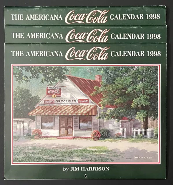 Vintage 1998 The American Coco-Cola Coke Calendar Lot of 3 by Jim Harrison