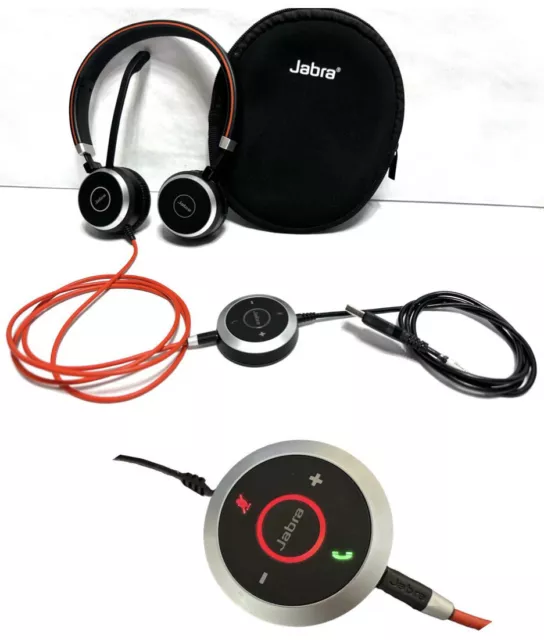 JABRA EVOLVE 40 Stereo USB Wired Headset HSC017 w/ ENC010 Adapter
