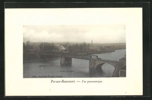 CPA Persian-Beaumont, panoramic view, bridge view to the town