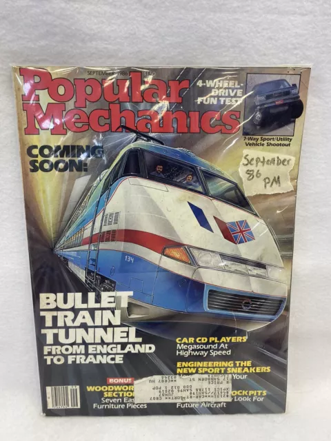 1986 Sep Popular Mechanics Magazine, Vtg - Car Tobacco Tech Alcohol Ads - Reader