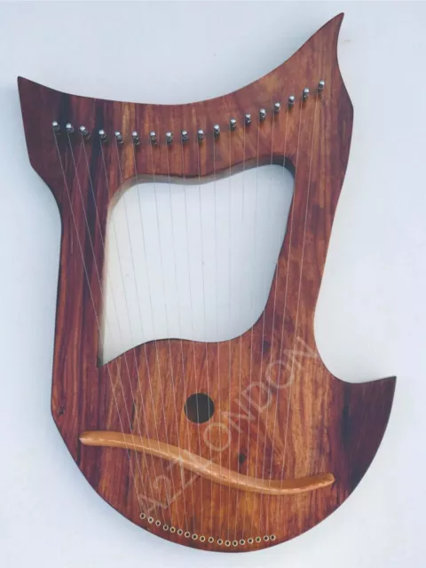 Lyra Harp 18 Metal Strings Rosewood Hand Engraved /Lyre Harp Various Designs