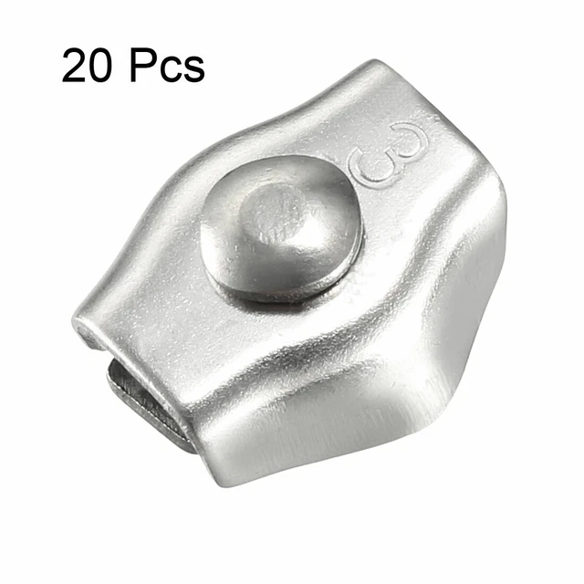 20pcs acier Inox 304 à câble unique Clip serre-câble câble pour 1,5 mm-2mm corde 3