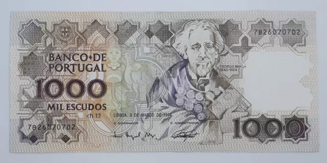 1994 - Banco De PORTUGAL - 1000 (One Thousand) Escudos Banknote, No. 7B 26070702