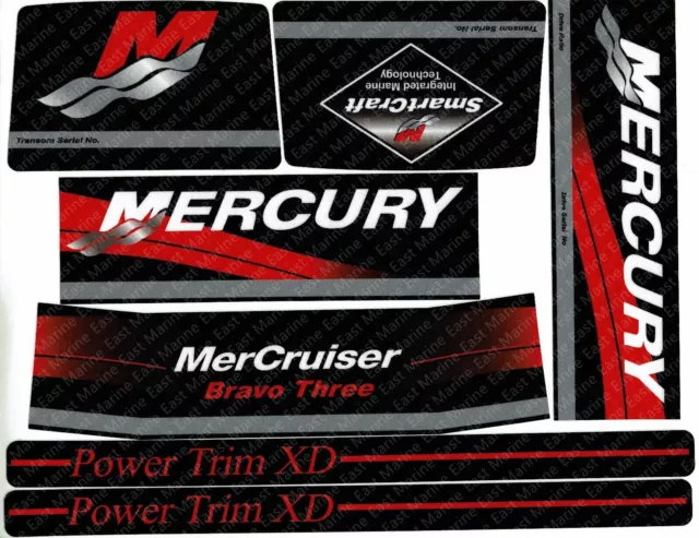 MerCruiser Mercury Bravo 3 III outdrive Decal sticker kit set 37-881760A00 2