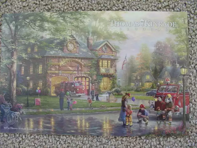 Hometown Firehouse, Thomas Kinkade Dealer Large Postcard 8.5 X 5.5 New Mint Cond