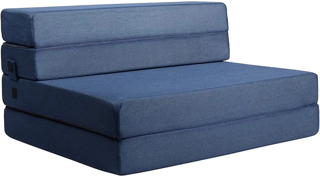 Colchón plegable de espuma triple - sofá cama de 11,5 cm de espesor para huéspedes o dormir en el piso