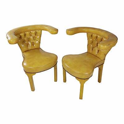 Vintage English Cock Fighting Armchairs in the Georgian Manner-a Pair