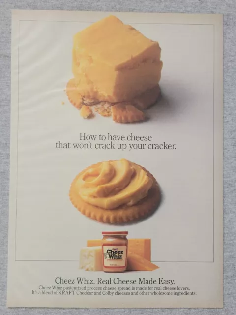 1984 Magazine Advertisement Page Kraft Cheez Whiz Cracker Food Vintage Print Ad