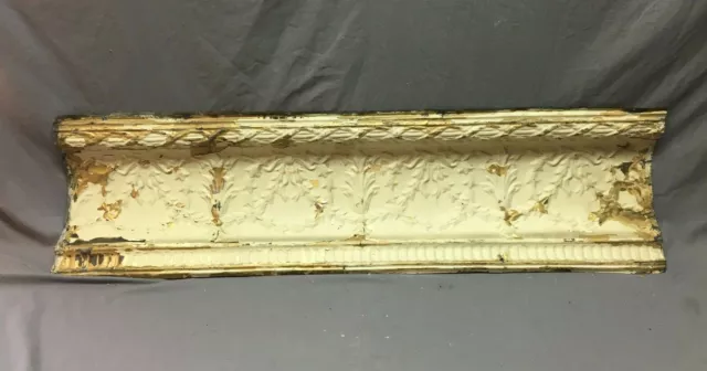 Large 4 Foot Antique Tin Ceiling Cove Trim  Decorative Architectural VTG 922-20B