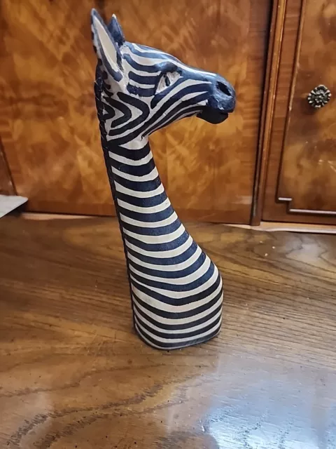 Wood Carved / Hand Painted Giraffe Neck and Head. 10 1/4” Tall