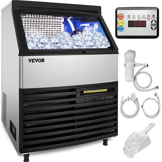Commercial Ice Maker Machine, 265LBS/24H Stainless Steel ETL Approved Commercial