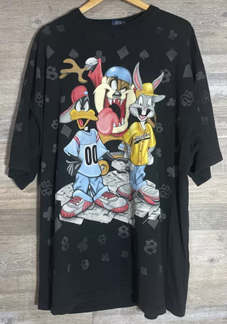 LOONEY TUNES BLACK T Shirt Daffy Duck Taz Bugs Bunny Mens 4XL Deluxe by ...
